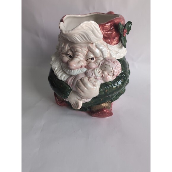 Fitz Floyd Santa Elf Pitcher 1989 1.75 qt Large Vintage Jug Christmas - Picture 9 of 9